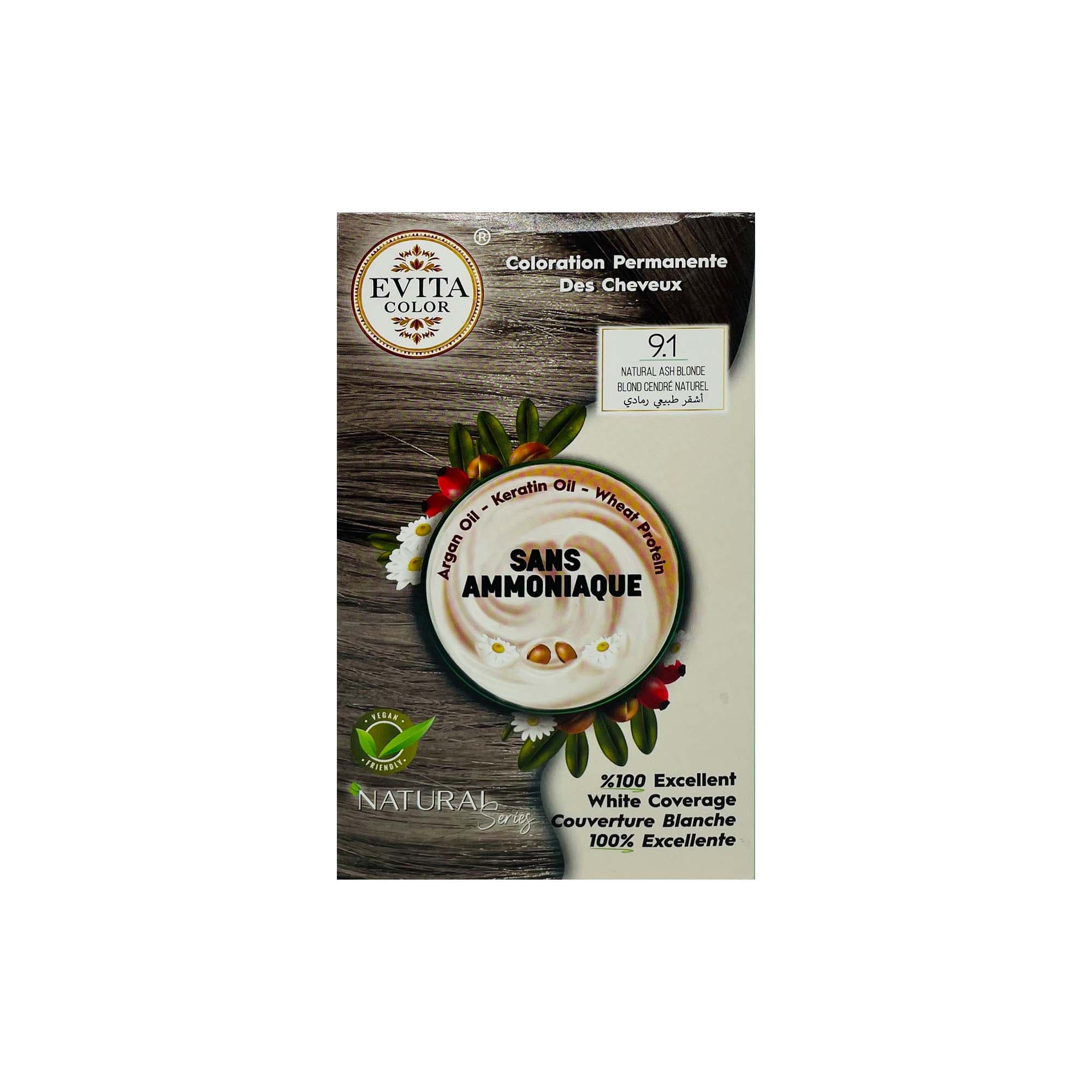 Evita Color 9.1 – Blond Cendré naturel sans ammoniaque 